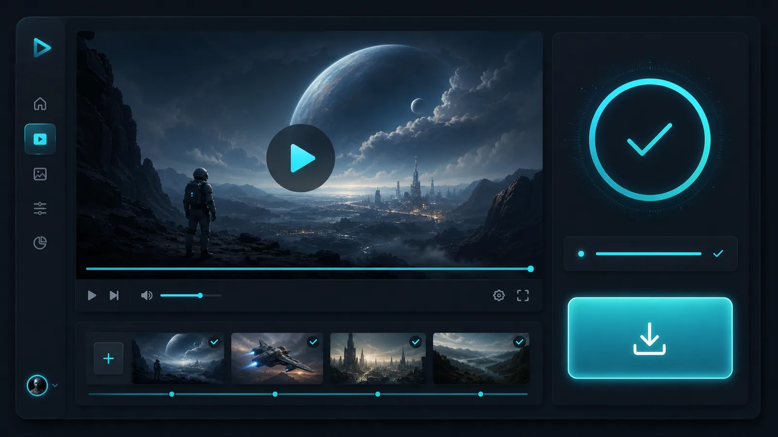 Finished short MP4 clip preview with a download button after the AI generated motion from a single still photo in the browser (generated with imgvid)