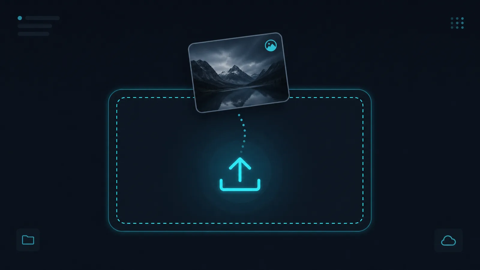 Browser upload screen showing a single sharp portrait photo being dropped into the imgvid photo to video tool, ready to animate (generated with imgvid)
