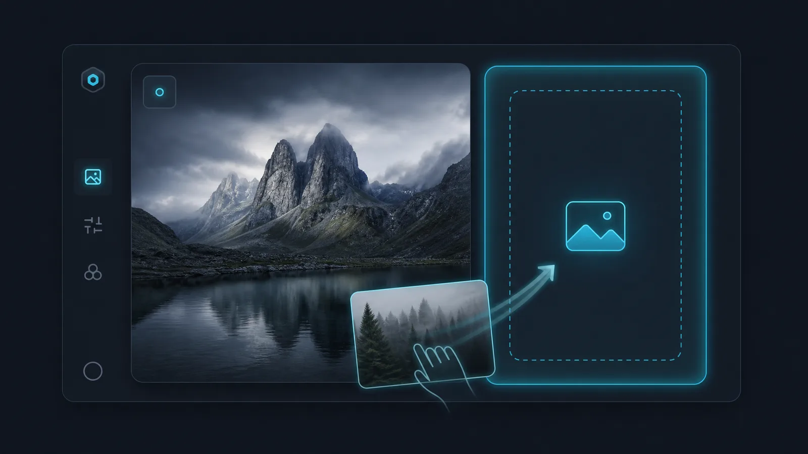 Diagram of adding a reference image in an AI video tool by uploading the reference, writing a motion prompt, and generating the clip (generated with imgvid)