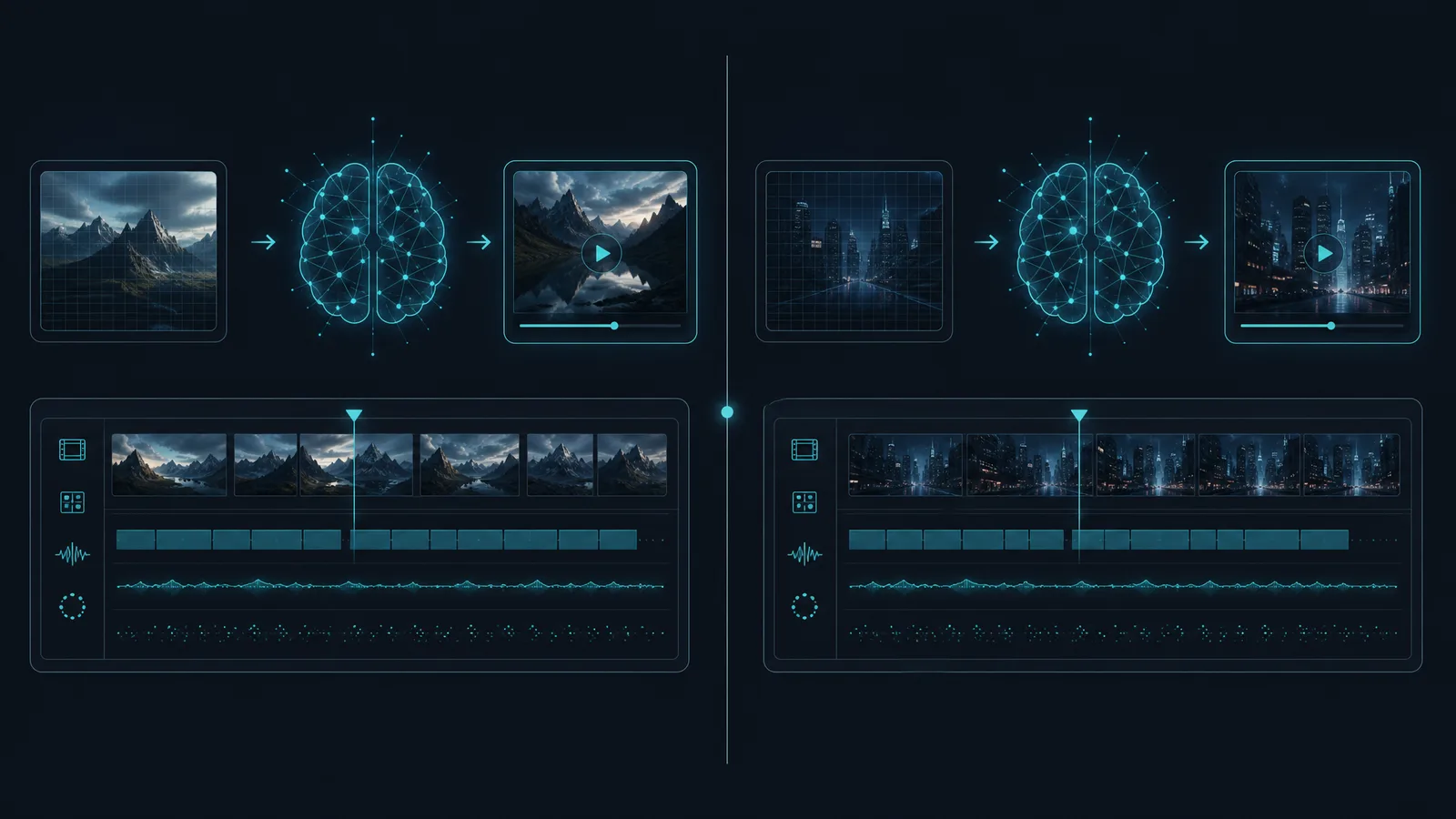 Side-by-side chart comparing reference-to-video and start-and-end-frame AI video methods across inputs, control, and best use cases (generated with imgvid)