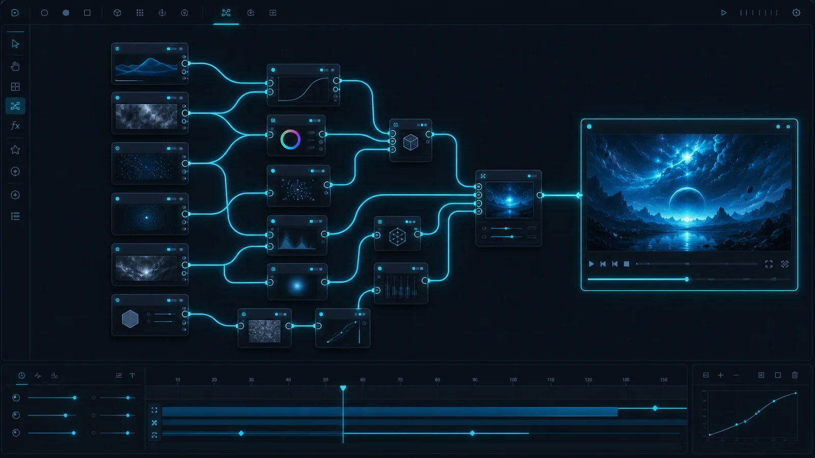 ComfyUI image to video node graph showing image load, CLIP Vision encode, SVD sampler, and video decode nodes wired left to right (generated with imgvid)